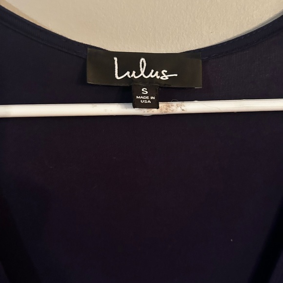 Lulu's 3/4 sleeve wrap maxi dress in Navy - Picture 3 of 4